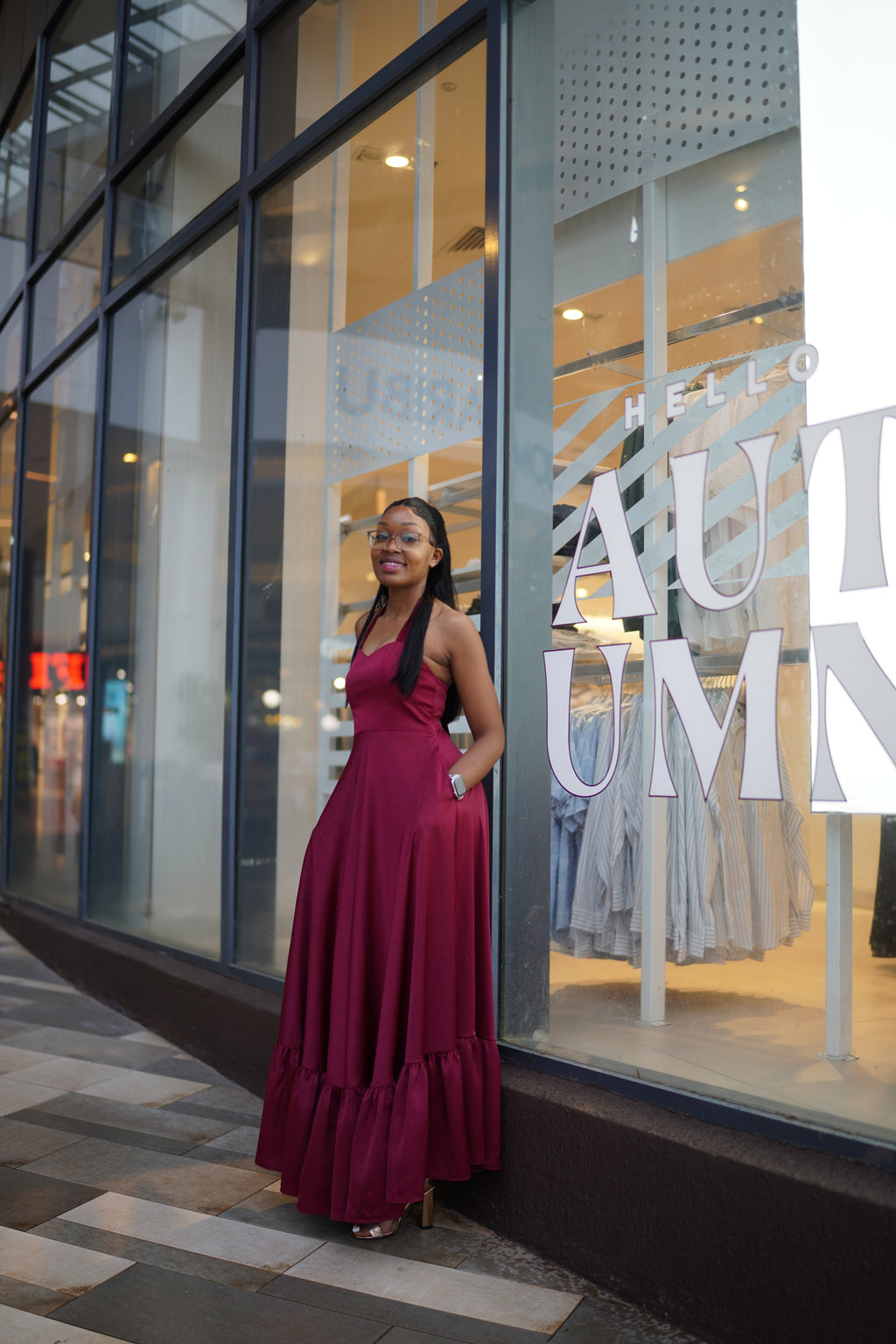 Silhouette corset-maxi dress