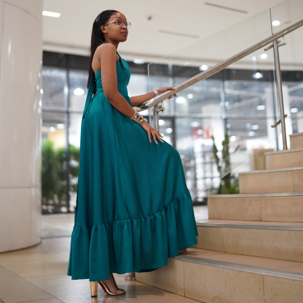 Silhouette corset-maxi dress