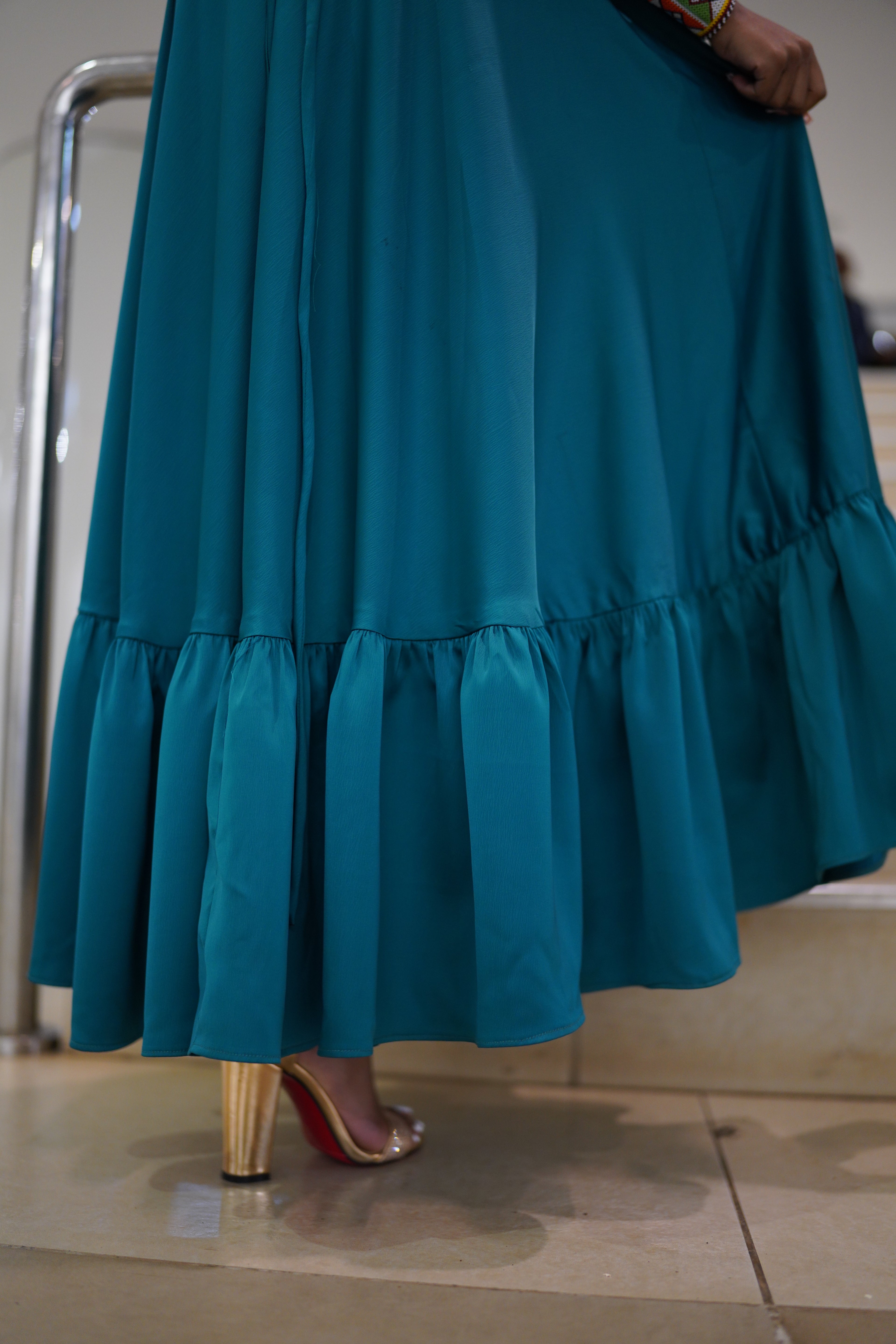 Silhouette corset-maxi dress