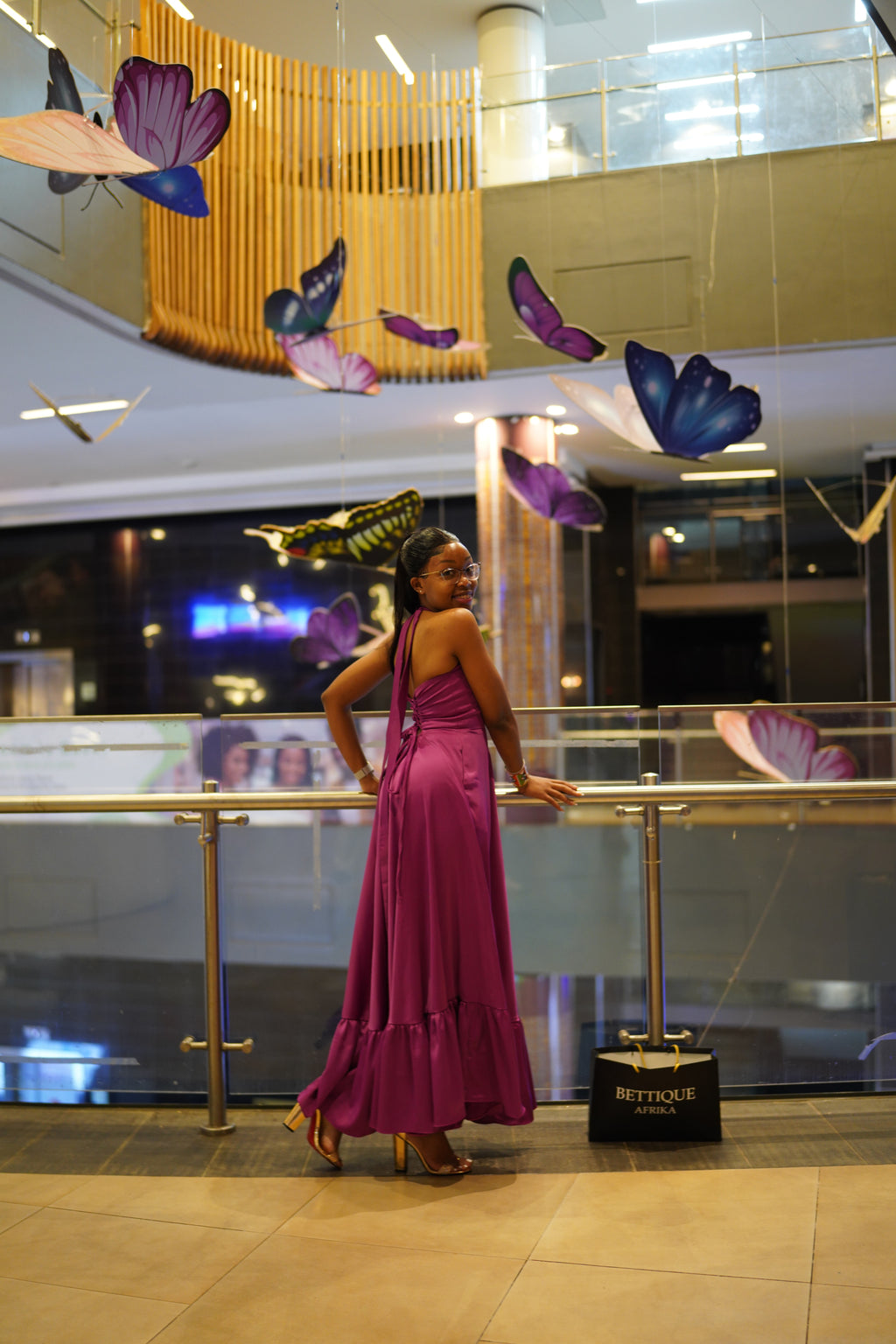 Silhouette corset-maxi dress